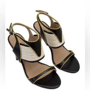 Charles David Black and Yellow Heels 7.5 EUC